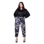 Platinum Παντελόνι Ασπρόμαυρο Με Animal Print Γυναικείο All Day - 256-BC