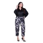 Platinum Παντελόνι Ασπρόμαυρο Με Animal Print Γυναικείο All Day - 256-BC - Image 2