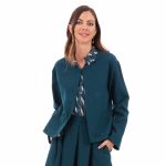 Platinum Σακάκι Πετρολ Γυναικείο Κλασσικό Με Τσέπες Κοντό All Day Free Size - IT-270-GU