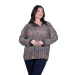 Gomore Μπλούζα Λαδί Γυναικεία Με Λαχούρια & Γιακά Με Πέτο All Day XXL - 34153 - Image 2