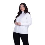 Gomore Μπλούζα Λευκή Γυναικεία Με Μακρύ Λαιμό Casual Πλεκτή All Day Free Size - 43176-W - Image 2