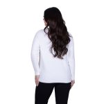 Gomore Μπλούζα Λευκή Γυναικεία Με Μακρύ Λαιμό Casual Πλεκτή All Day Free Size - 43176-W - Image 3