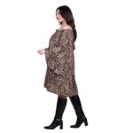 Fairyland Φόρεμα Καφέ Με Leopard Print Γυναικείο Κοντό Εβαζέ Με Μανίκια Καμπάνα All Day Free Size - 50281-LP - Image 3