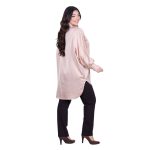 Platinum Πουκάμισα Nude Γυναικεία Μακριά Σατινέ All Day Free Size - 5042-42-ND - Image 3