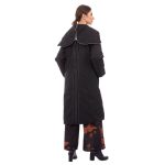 Platinum Μπουφάν Μαύρο Γυναικείο Με Κουκούλα Casual Midi All Day - 525-BC - Image 2