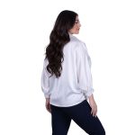 Platinum Πουκάμισο Λευκό Γυναικείο Σατινέ Μακρύ Με Γιακά All Day Free Size - 5337-42-W - Image 4