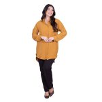 Platinum Πουκάμισο Ώχρα Γυναικείο Mακρυμάνικο Μακρύ Ασύμμετρο All Day Free Size - 5562-XC