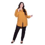 Platinum Πουκάμισο Ώχρα Γυναικείο Mακρυμάνικο Μακρύ Ασύμμετρο All Day Free Size - 5562-XC - Image 2