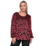 Gomore Μπλούζα Γρενά Γυναικεία Βελούδο Με Ανάγλυφα Σχέδια Βραδινή XXL - 56201-R