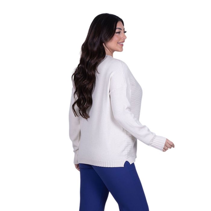 Gomore Μπλούζα Εκρού Γυναικεία Πλεκτή Με Τσέπες All Day Free Size - 56225 - Image 4