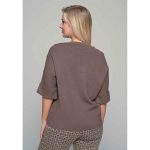 Gomore Μπλούζα Καφέ Γυναικεία Πλεκτή Με Ντεκολτέ All Day Free Size - 56231 - Image 4