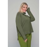 Gomore Μπλούζα Λαδί Γυναικεία Πλεκτή Με Ζιβάγκο Ασύμμετρη All Day Free Size - 56232-GR - Image 2