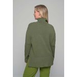 Gomore Μπλούζα Λαδί Γυναικεία Πλεκτή Με Ζιβάγκο Ασύμμετρη All Day Free Size - 56232-GR - Image 3