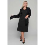 Gomore Φόρεμα Μαύρο Γυναικείο Με Κασκόλ & Δαντέλα Μidi Σε Ίσια Γραμμή - GM-56768 - Image 6