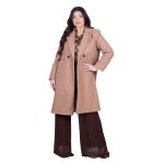 Platinum Παλτό Camel Γυναικείο Με Κουμπιά & Τσέπες All Day Free Size - 6067-MC