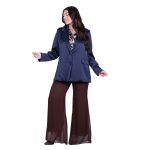 Fairyland Moschato Σακάκι Μπλε Γυναικείο Σατινέ Με Κουμπιά All Day Free Size - 67658-BL - Image 6