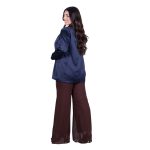 Fairyland Moschato Σακάκι Μπλε Γυναικείο Σατινέ Με Κουμπιά All Day Free Size - 67658-BL - Image 8