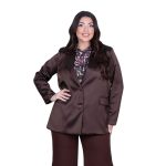 Fairyland Moschato Σακάκι Καφέ Γυναικείο Σατινέ Με Κουμπιά All Day Free Size - 67658-BR