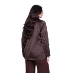 Fairyland Moschato Σακάκι Καφέ Γυναικείο Σατινέ Με Κουμπιά All Day Free Size - 67658-BR - Image 4