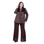 Fairyland Moschato Σακάκι Καφέ Γυναικείο Σατινέ Με Κουμπιά All Day Free Size - 67658-BR - Image 5