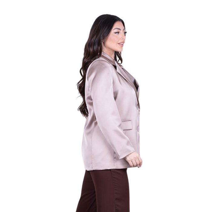 Fairyland Moschato Σακάκι Nude Γυναικείο Σατινέ Με Κουμπιά All Day Free Size - 67658-ND - Image 3