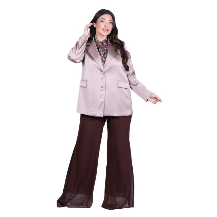 Fairyland Moschato Σακάκι Nude Γυναικείο Σατινέ Με Κουμπιά All Day Free Size - 67658-ND - Image 5