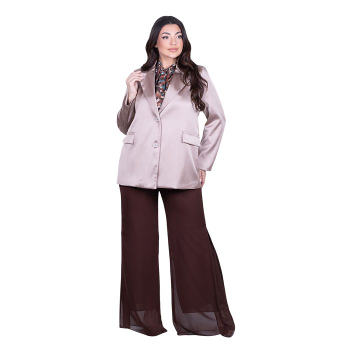 Fairyland Moschato Σακάκι Nude Γυναικείο Σατινέ Με Κουμπιά All Day Free Size - 67658-ND - Image 6