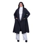 Fairyland Moschato Παλτό Μαύρο Γυναικείο Ανάγλυφο Σχέδιο Με Τσέπες Casual All Day Free Size - FM-76208-BC - Image 2