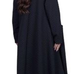 Fairyland Moschato Παλτό Μαύρο Γυναικείο Ανάγλυφο Σχέδιο Με Τσέπες Casual All Day Free Size - FM-76208-BC - Image 6