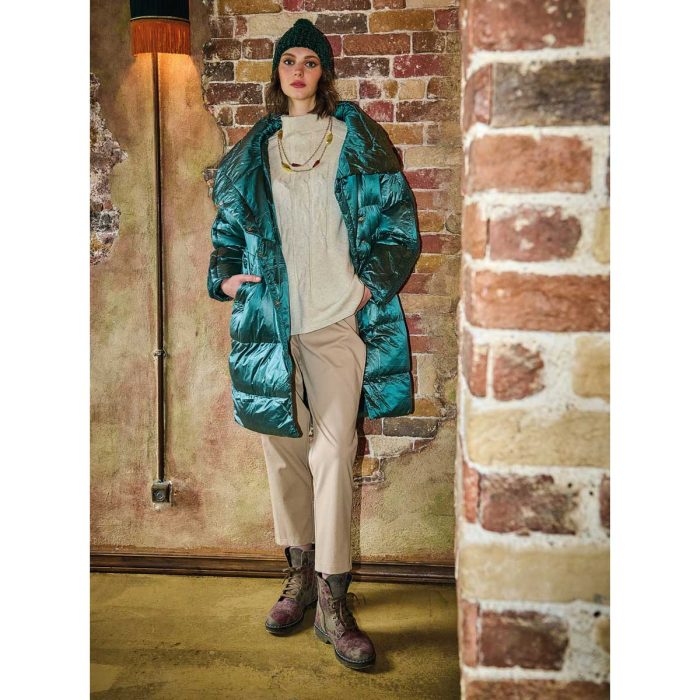 Platinum Μπουφάν Πετρολ Γυναικείο Μεταλλιζέ Casual Midi All Day - 8175 - Image 3