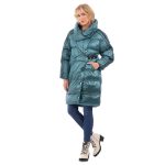 Platinum Μπουφάν Πετρολ Γυναικείο Μεταλλιζέ Casual Midi All Day - 8175