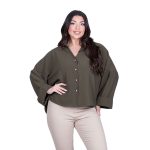 Fairyland Moschato Πουκαμίσα Χακί Γυναικεία Με Κουμπιά Casual All Day Free Size - 85131 - Image 2