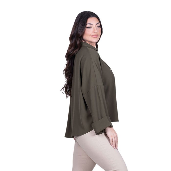 Fairyland Moschato Πουκαμίσα Χακί Γυναικεία Με Κουμπιά Casual All Day Free Size - 85131 - Image 3