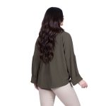 Fairyland Moschato Πουκαμίσα Χακί Γυναικεία Με Κουμπιά Casual All Day Free Size - 85131 - Image 4