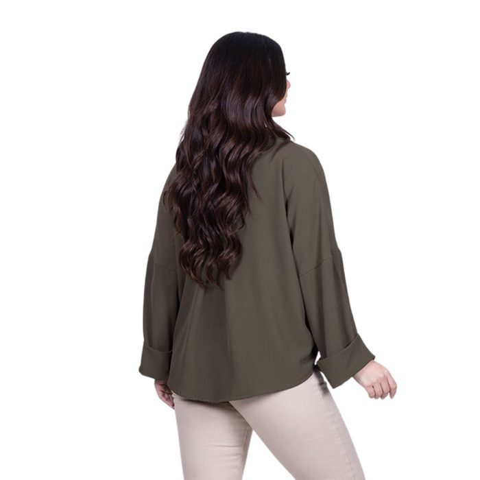 Fairyland Moschato Πουκαμίσα Χακί Γυναικεία Με Κουμπιά Casual All Day Free Size - 85131 - Image 4