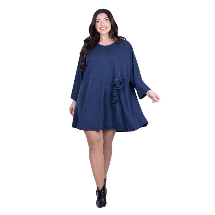 Fairyland Φόρεμα Μπλε Γυναικείο Κοντό Εβαζέ Ριχτό Girly All Day Free Size - 9905-BL - Image 3