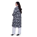 Platinum Παλτό Ασπρόμαυρο Γυναικείο Με Σχέδιο Ρόμβους All Day Free Size - BC-52637 - Image 5
