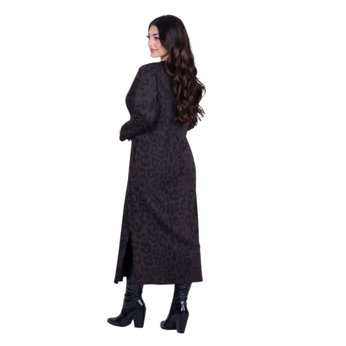 Fairyland Φόρεμα Καφέ Γυναικείο Με Animal Print Casual Μακρύ All Day Free Size - BR-12642-LP - Image 4