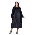 Fairyland Φόρεμα Μαύρο - Γκρι Γυναικείο Midi Εβαζέ All Day Free Size - FM-1020-GR