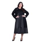 Fairyland Φόρεμα Μαύρο - Γκρι Γυναικείο Midi Εβαζέ All Day Free Size - FM-1020-GR - Image 2