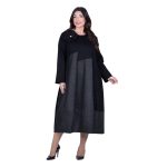 Fairyland Φόρεμα Μαύρο - Γκρι Γυναικείο Midi Εβαζέ All Day Free Size - FM-1020-GR - Image 3