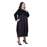 Fairyland Φόρεμα Μαύρο - Μόκα Γυναικείο Midi Εβαζέ All Day Free Size - FM-1020 - Image 2