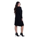 Fairyland Φόρεμα Μαύρο Με Camel & Εκρού Γυναικείο Πλεκτό Μidi Casual All Day Free Size - FM-1062-CL - Image 4