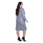 Fairyland Φόρεμα Γκρι Με Μαύρο & Εκρού Γυναικείο Πλεκτό Μidi Casual All Day Free Size - FM-1062-GR - Image 5