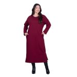 Fairyland Φόρεμα Μπορντοκόκκινο Γυναικείο Σε Ίσια Γραμμή Casual Μακρύ All Day Free Size - FM-12642-R
