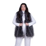 Fairyland Moschato Γιλέκο Ασπρόμαυρο Γυναικείο Γούνινο Οικολογικό Χνουδωτό Casual All Day - FM-1310-G