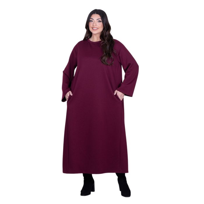 Fairyland Φόρεμα Μπορντό Γυναικείο Σε Άλφα Γραμμή Casual Maxi All Day Free Size - FM-1606-BR - Image 4