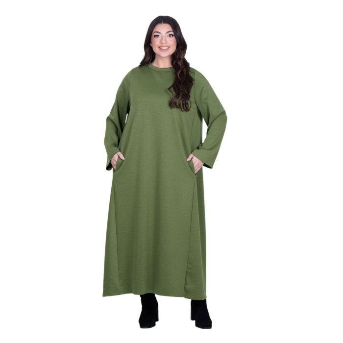 Fairyland Φόρεμα Πράσινο Γυναικείο Σε Άλφα Γραμμή Casual Maxi All Day Free Size - FM-1606-LM - Image 3