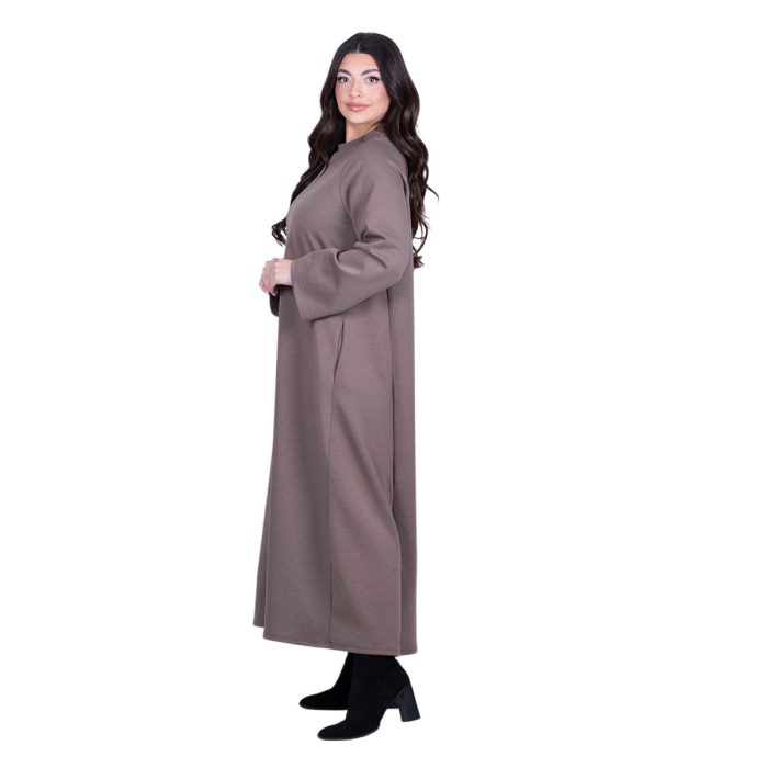 Fairyland Φόρεμα Μόκα Γυναικείο Σε Άλφα Γραμμή Casual Maxi All Day Free Size - FM-1606-MG - Image 3