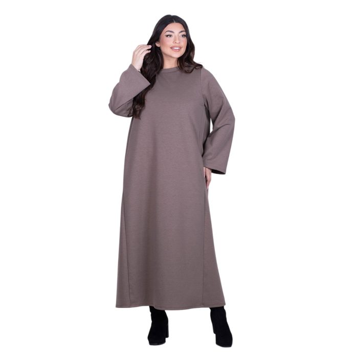 Fairyland Φόρεμα Μόκα Γυναικείο Σε Άλφα Γραμμή Casual Maxi All Day Free Size - FM-1606-MG - Image 4